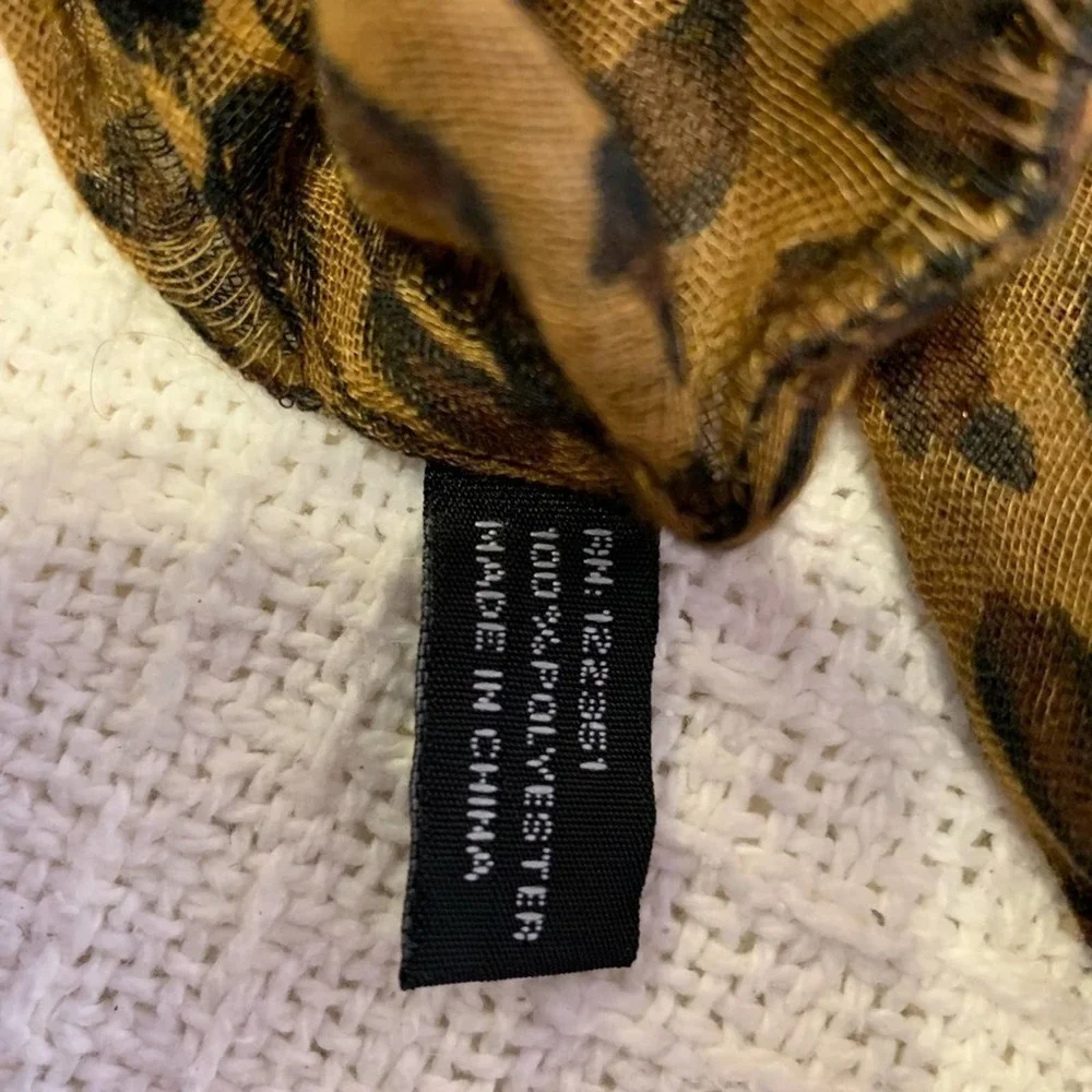 Leopard brown and black print infinity scarf